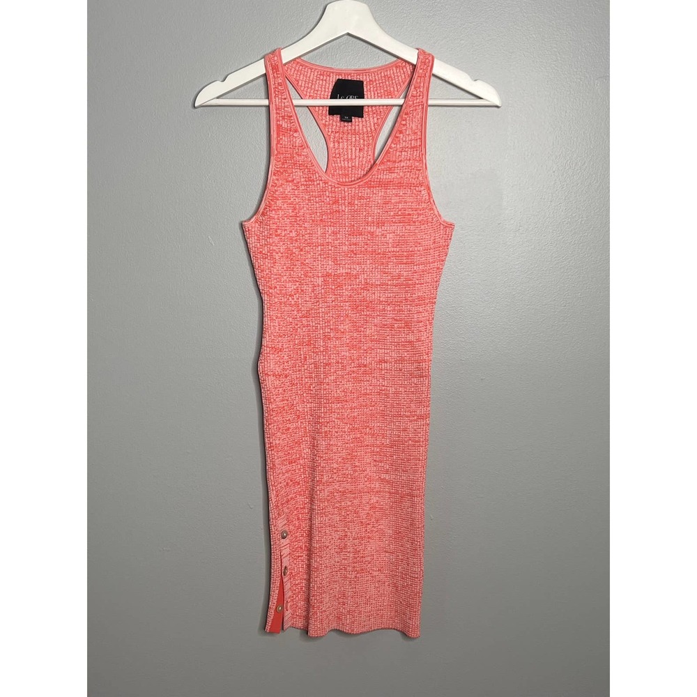 Le Ore Rimini Racerback Ribbed Knit Mini Dress Coral Shell Pink Women's Size XS